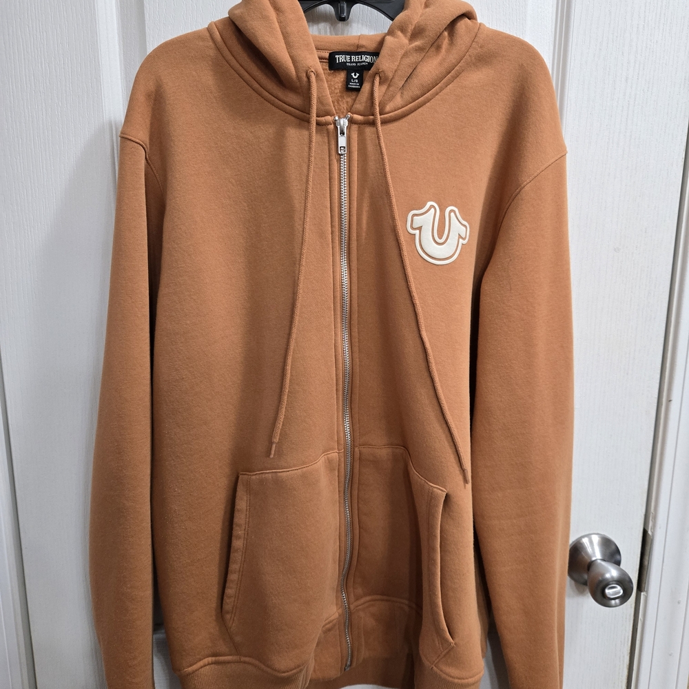 True Religion Tan Zip-Up Hoodie